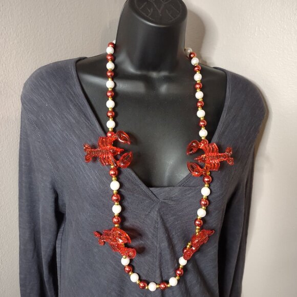 37 Inch Plastic Beaded Lobster Necklace - Picture 2 of 11